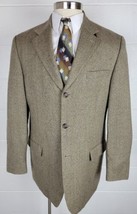 Ralph Lauren Wool Tweed Sport Coat Jacket Brown Three Button 44L - £35.19 GBP