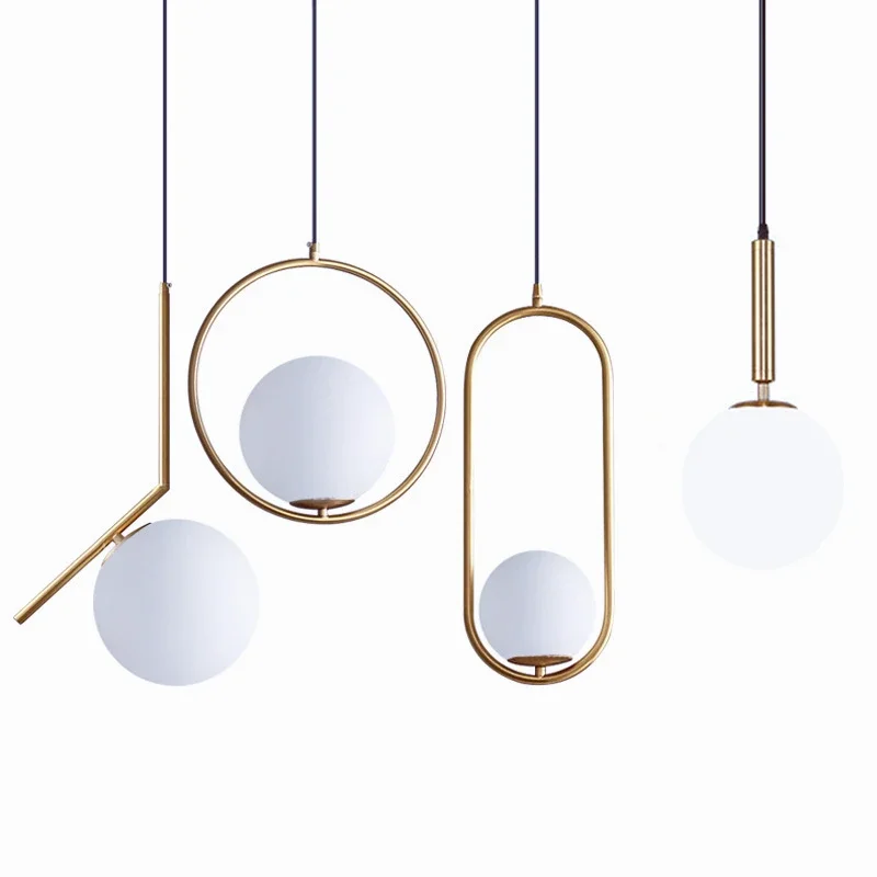 Modern Glass Ball Pendant Lights Kitchen Accessories LED Hanging Lamp Li... - $37.33+