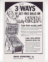 SHEBA ORIGINAL PINBALL MACHINE FLYER  1964 Vintage Retro Artwork Promo - $41.40