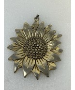 Vintage Gold-Tone Sunflower Pendant – Textured Floral Jewelry with Hallmark - $29.65