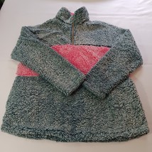 Nellie Mae Women&#39;s Gray &amp; Pink 1/4 Zip Faux Fur Pullover Sweatshirt Size XL - €12,70 EUR