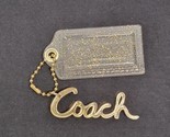 COACH Clear Gold Glitter &amp; Script Coach Plastic Charm Hang Tag Keychain  - £38.58 GBP