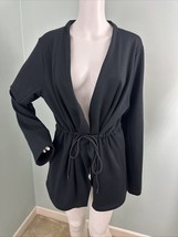 Women&#39;s Recreation Thread &amp; Supply Black Drawstring Waist Cardigan Jacke... - $15.83