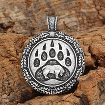 Norse Viking Vintage Bear Paw Amulet Pendant Necklace Animal Jewelry Mens Womens - £10.11 GBP