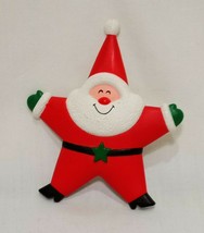 Santa Star Christmas Pin Brooch 2 3/4&quot; Hallmark Cards Plastic 1980&#39;s  - $14.99