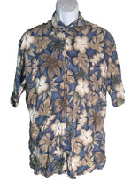 CAMPIA MODA Men&#39;s Short Sleeve Button Down Floral Hawaiian Shirt Large - $9.65