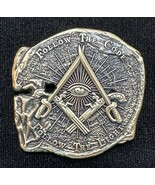 Doubloon Pirate Challenge coin with Freemason Masonic symbols, Antique Gold - $460.41 MXN