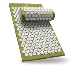 Bed of Nails Acupressure Pillow and Mat Set in Green - £73.48 GBP