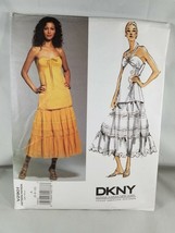 Vogue Donna Karan DKNY Halter Top Skirt Sewing Pattern V2901 Size A 6 8 10 - $16.81