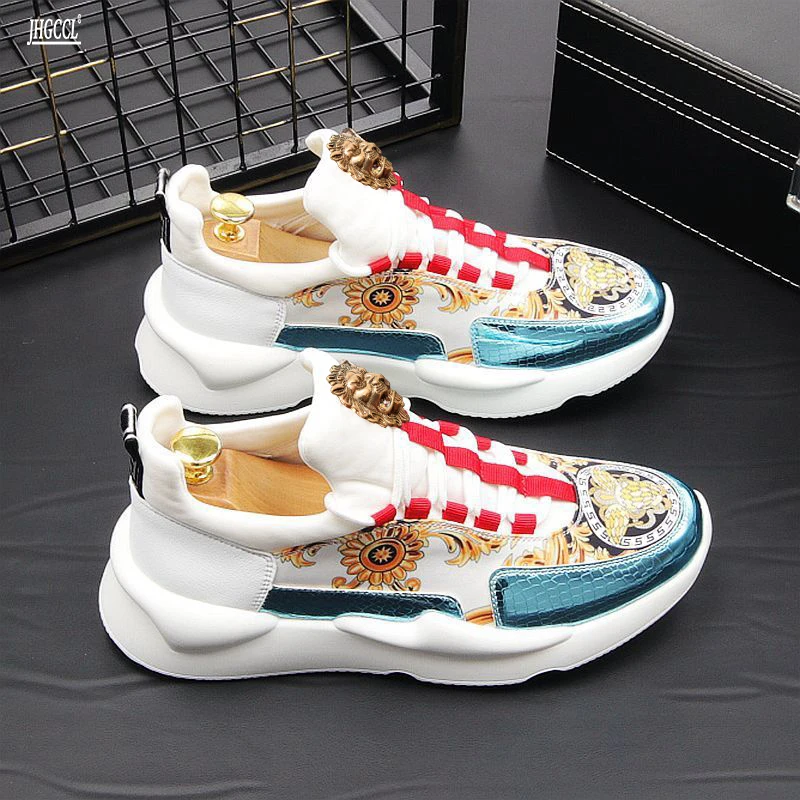 NEW Men&#39;s Casual Shoes men&#39;s printed trend casual shoes summer breathabl... - $93.15