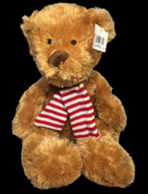 Napco Teddy Bear Plush Brown Stuffed Animal Soft Toy LARGE 21&quot; Scarf Tags RARE - £54.63 GBP