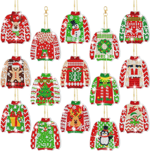 15 Pcs Christmas Cute Colorful Sweater 5D Diamond Painting Keychain Snowman Rein - £12.94 GBP