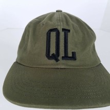 Quiet Life Cap Embroidered QL Hat Olive Green Black Adjustable Made in USA - £15.63 GBP