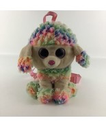 Ty Beanie Boos Rainbow Poodle Plush Backpack Purse 11&quot; Stuffed Animal Toy - $38.16 CAD