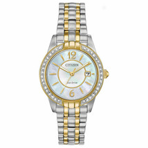 Citizen EW1684-54D Womens Eco-Drive Silhouette Crystal Two-Tone Watch MOP Dial - £119.46 GBP
