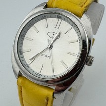 e Tim London Quartz Watch Unisex Silver Yellow Band Analog New Battery - $496.75 MXN