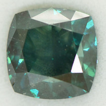 Loose Cushion Shape Diamond Fancy Green Color SI1 Certified Enhanced 2.22 Carat - £2,555.96 GBP
