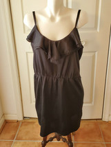 Apostrophe Womens Dress Size XL Black Spaghetti Straps Ruffle (NEW) - $26.68