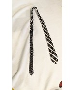 Nick Graham Dog Boxer Crossbones Dog Bone Black White Stripe 100% Silk N... - $191.91 MXN