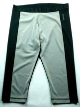 Reebok Women&#39;s Playdry Capri Size Large Athletic Black Gray Stretch - $21.78