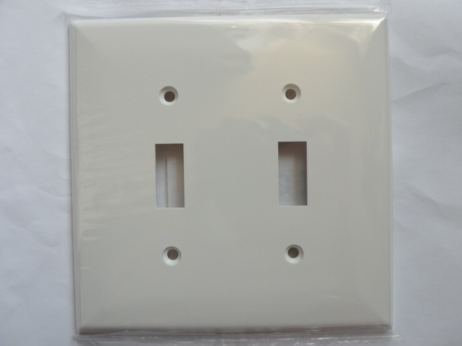 Hyper Tough Oversized Double Toggle 2 Light switch Wall Plate White Plastic - $1.00