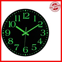 Battery-Powered 12-Inch Non-Ticking Clock with Luminous Numerals - Moder... - $650.18 MXN