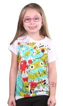 Iron Fist Girls White Party Critters Monsters Youth Little Big Kids T-Shirt NWT - £15.09 GBP