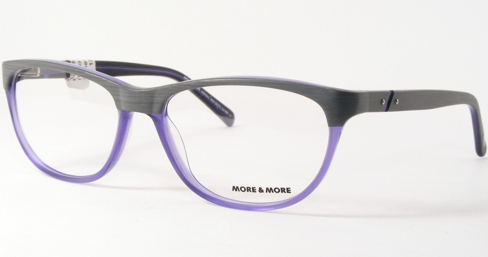 More &amp; More 52173 890 Grigio / Viola Occhiali Unici 53-16-135mm Germania - $75.46