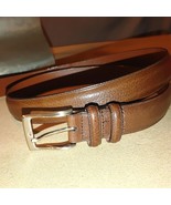 Leather Belt Size 42 Perry Ellis Brown Portfolio Grain Cowhide 1.5   Sil... - $16.27