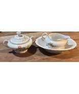 Victoria Czecho Slovakia Creamer Covered Sugar Bowl Tray Floral  - €21,37 EUR