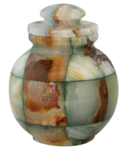 Small/Keepsake 25 Cubic Inch Triumph Onyx Green Marble Cremation Urn for Ashes - £131.88 GBP