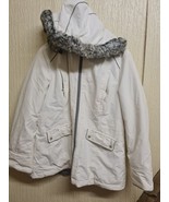 M&amp;S PER UNA ladies Water repellent Off White hooded Jacket UK Large  Sli... - $22.04