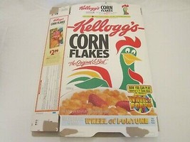 Empty Cereal Box KELLOGG&#39;S CORN FLAKES 1995 Wheel of Fortune 24 oz [Z201] - £8.71 GBP