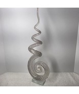 Murano Style 20&quot; Abstract Swirled Coiled Solid Clear Art Studio Glass - $998.35 MXN