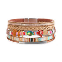 Pink Polystyrene &amp; Silver-Plated Multicolor Beaded Multi-Strand Bracelet - £11.93 GBP