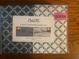 Nanette Lepore  Reversible 6 Piece QUEEN Sheet Set - £39.43 GBP