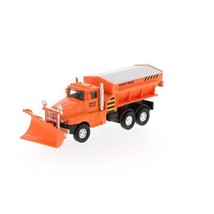 New 6&quot; Snow Plow Salt Truck Diecast Metal Model Toy With Swivel Pull Act... - $17.96