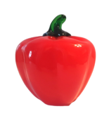 Large Glass Red Pepper Realistic 4 Inches Tall EUC - $12.19