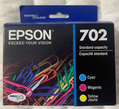Epson 702 Cyan Magenta Yellow Ink Set T702520 T702220 T702320 T702420 Exp 2025 - $34.98