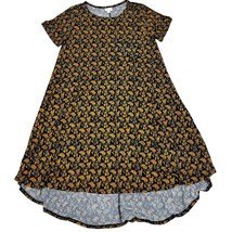 LuLaRoe Carly Swing Dress Blue &amp; Yellow Flowers High Low Dress Small Sli... - $26.28 CAD