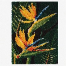 Tropical Oasis Latch Hook Rug Kit - Exotic Palm Leaf Plant DIY Embroidery Carpet - £58.83 GBP