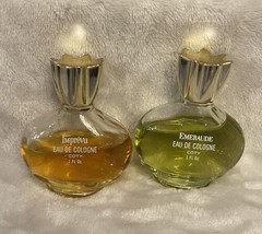 Vintage Coty Lot Of 2 Duo Lot Emeraude &amp; Imprevu 1 Fl. Oz. Perfume - £25.58 GBP