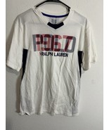 Polo Ralph Lauren Youth Kids White Shirt Red Logo Short Sleeve T Shirt S... - $376.15 MXN