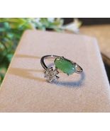 Exquisite Gemstone Burmese Icy Green Flower Zircon Natural Jadeite Ring ... - €146,88 EUR