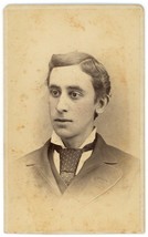 CIRCA 1800&#39;S Hand Tinted CDV Handsome Young Man Suit Tie Lovejoy Philadelphia PA - £9.01 GBP