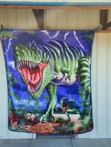 Tyrannosaurus Rex Dinosaur Big Time Queen Blanket Bedspread - £45.82 GBP