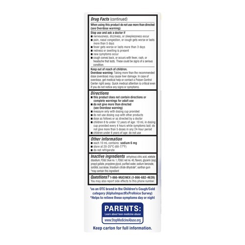 Mucinex *11/2025* Children's Cold, Cough, & Sore Throat 4 fl oz Item image 7