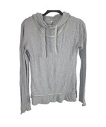 Alo Yoga Long Sleeve Top S Womens Grey White Hooded Pullover Workout Shirt - £22.43 GBP