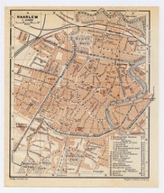 1910 Antique City Map Of Haarlem / Harlem / Holland Netherlands - $25.01