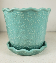 The Pioneer Woman Embossed Daisy Teal Planter 6 inch,Garden&amp;Outdoor Living,Décor - £17.12 GBP